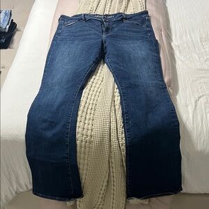 American Eagle Outfitters Women's Boot Cut Jeans - Dark Blue - Long